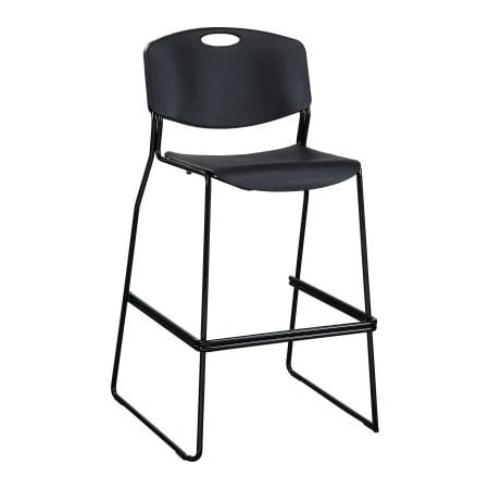 Lorell Lorell Heavy-Duty Bistro Stacking Chairs - Black - Set of 2 LLR62535